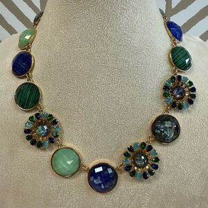 Kate Spade New York Peacock Way Gemstone Crystal Necklace Abalone Lapis